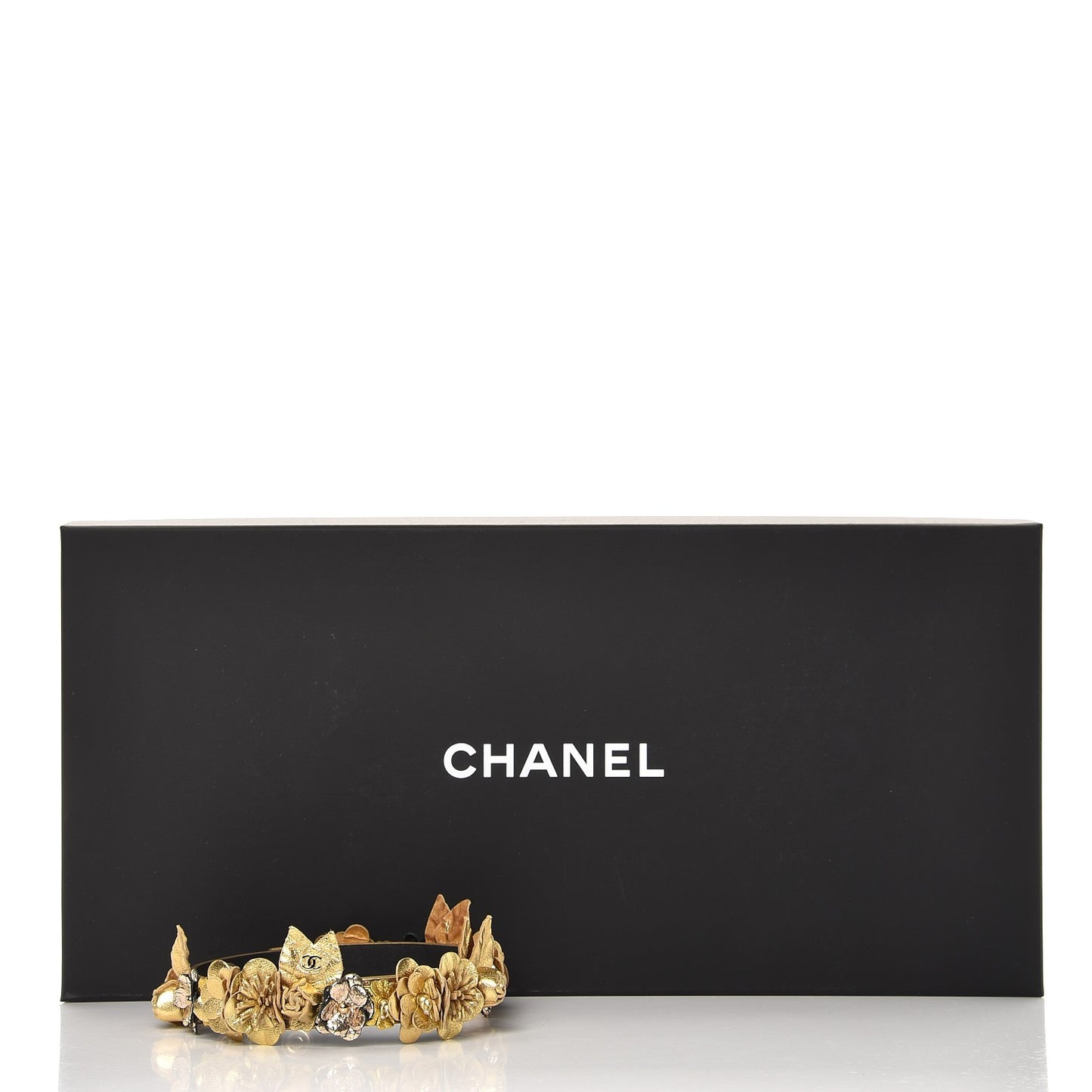 Metallic Lambskin CC Choker Necklace Gold