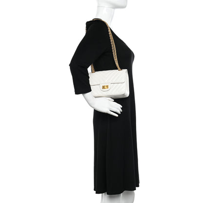 Chanel Aged Calfskin Chevron Quilted 2.55 Reissue Mini Flap White 2 of 15