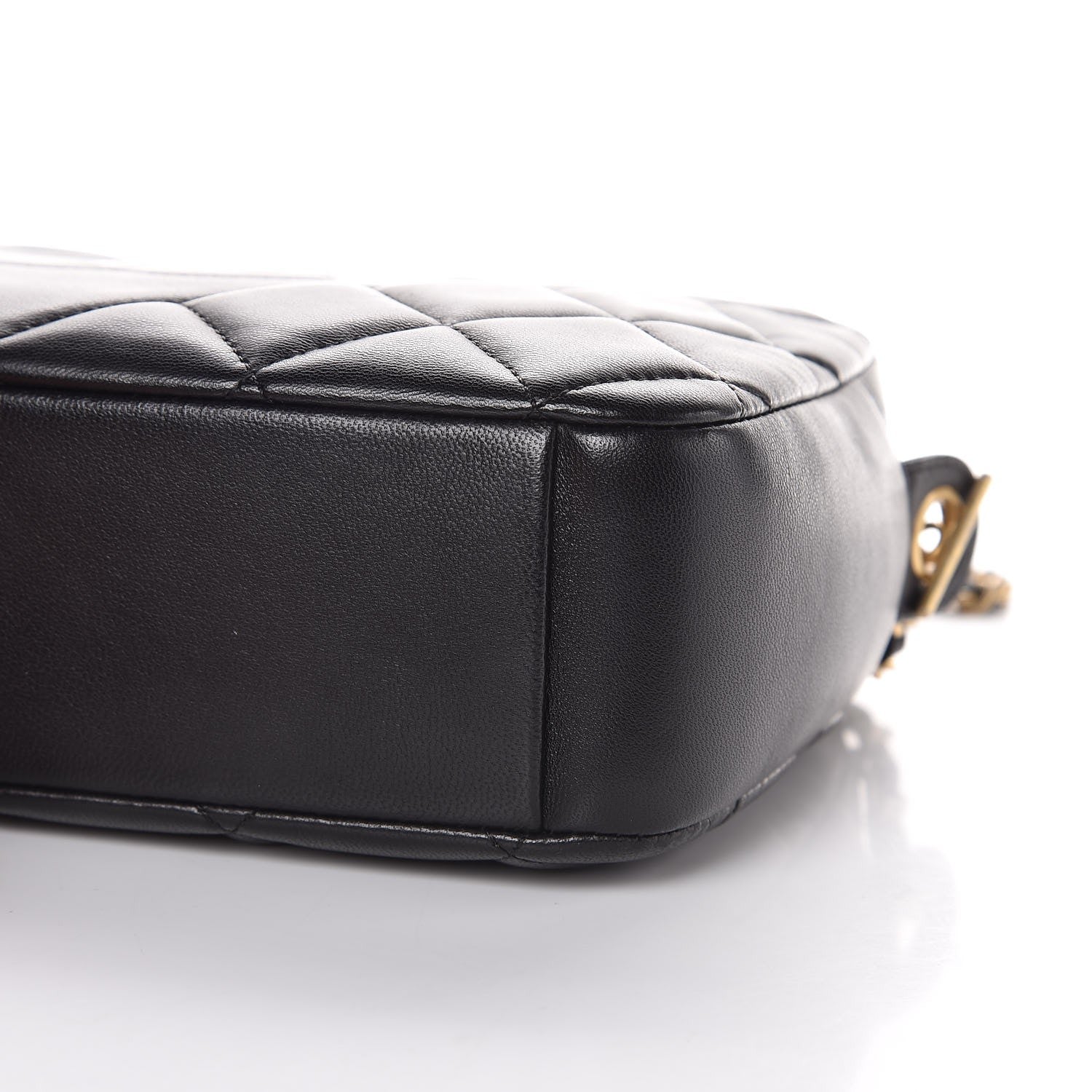 Chanel Lambskin Quilted Small Diamond CC Camera Case Black 10 of 11