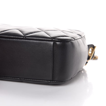 Chanel Lambskin Quilted Small Diamond CC Camera Case Black 10 of 11
