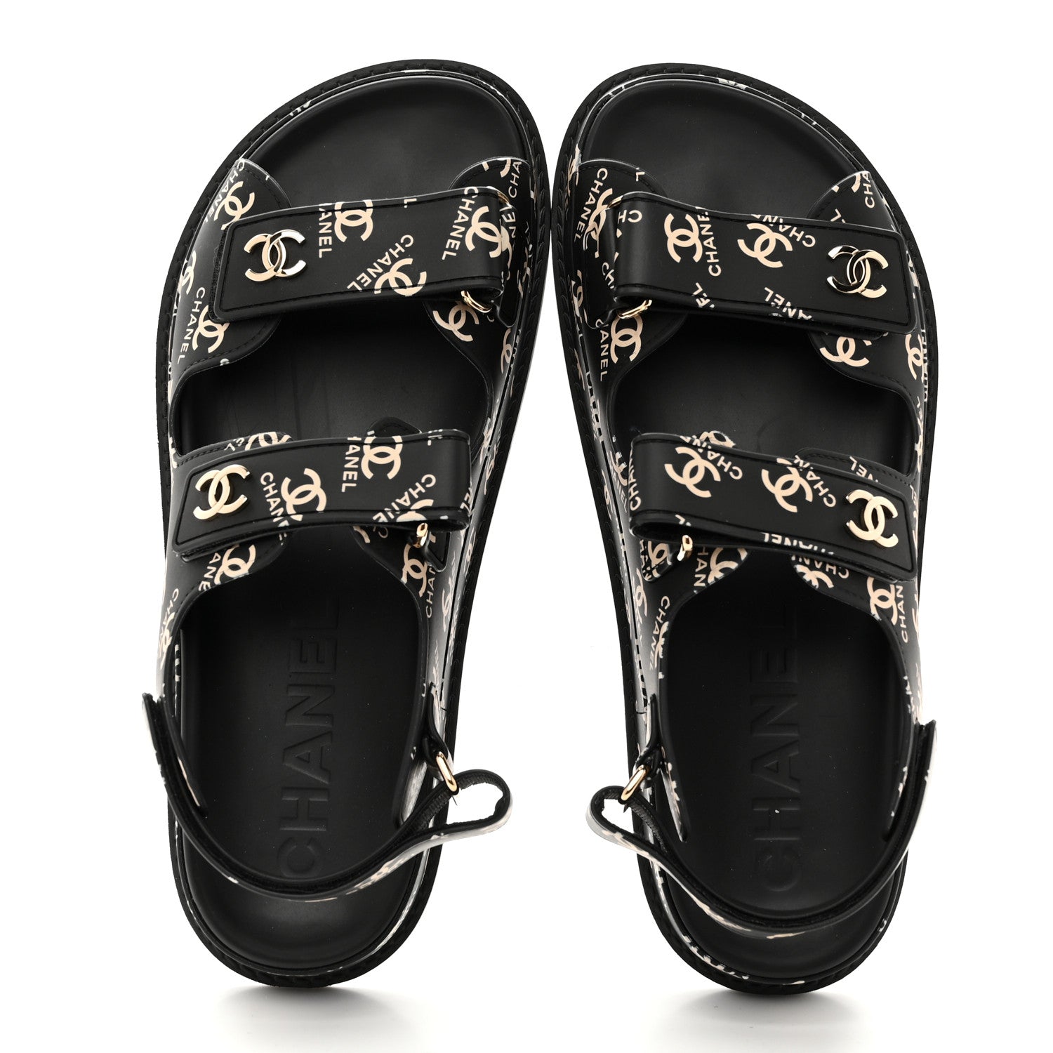 Chanel Rubber CC Dad Sandals 38 Black 1793322 – FASHIONPHILE