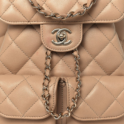 Chanel Caviar Quilted Double Pocket Backpack Beige 8 of 15
