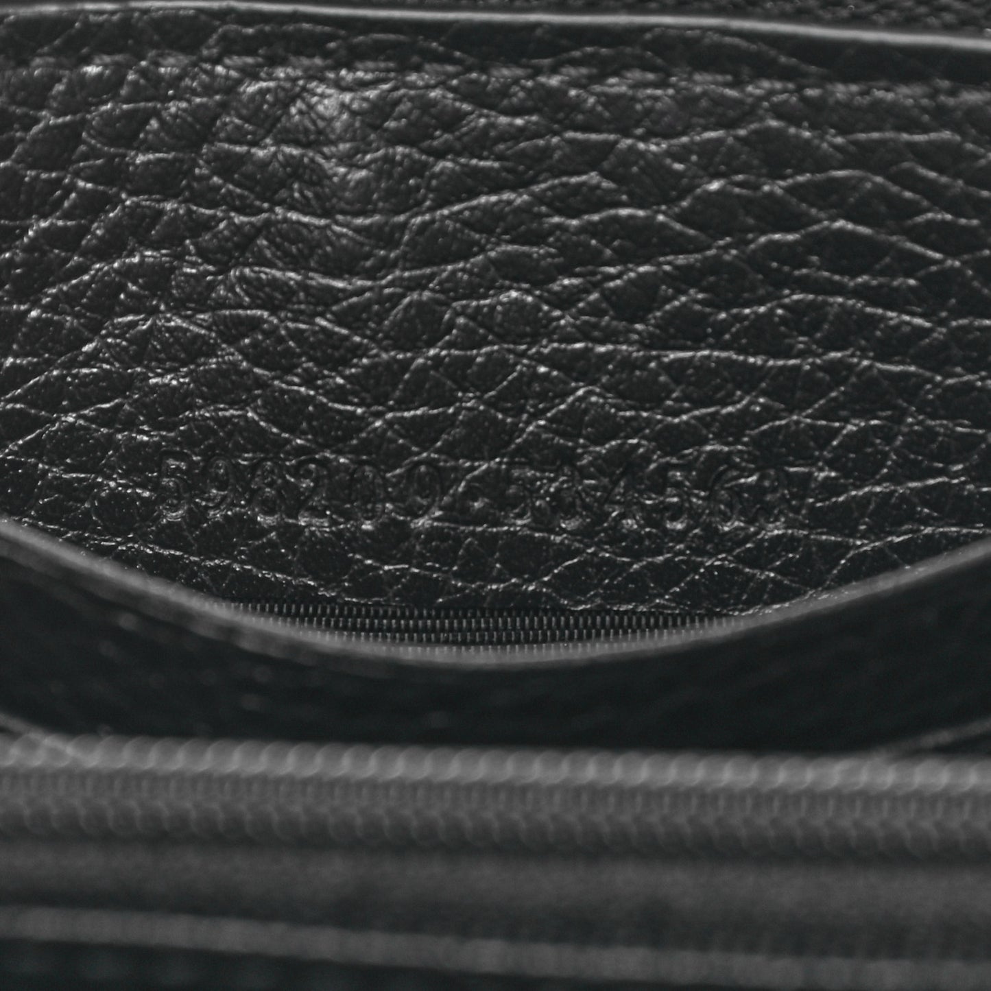Pebbled Calfskin Small Soho Zip Around Wallet Black