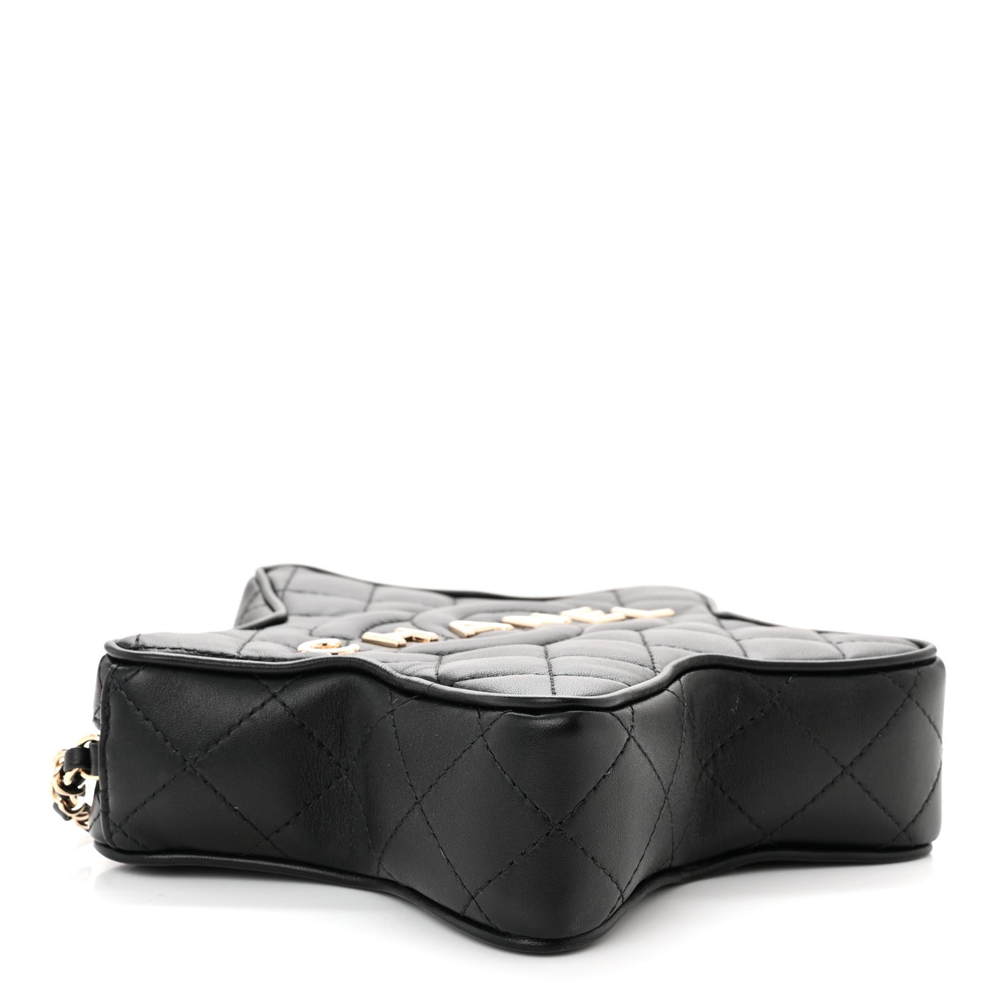 Lambskin Quilted Walk of Fame Star Bag Black
