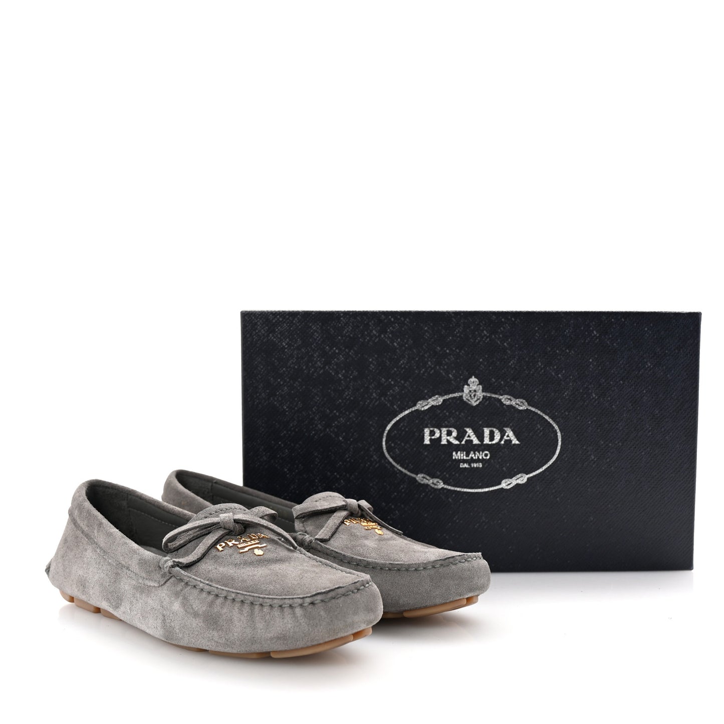 Scamosciato Suede Bow Loafer 36 Ghiaia