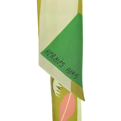 Hermes Silk Sea Surf and Fun Twilly Absinthe Jaune 6 of 7