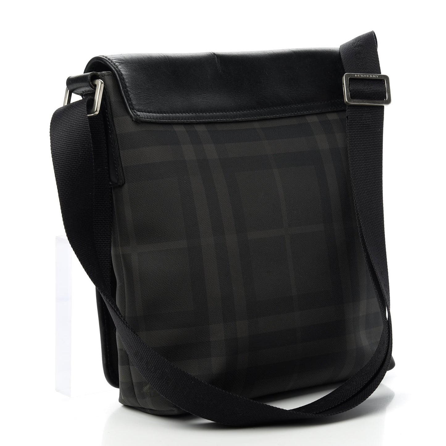 Smoked Check Crossbody Messenger Bag Black