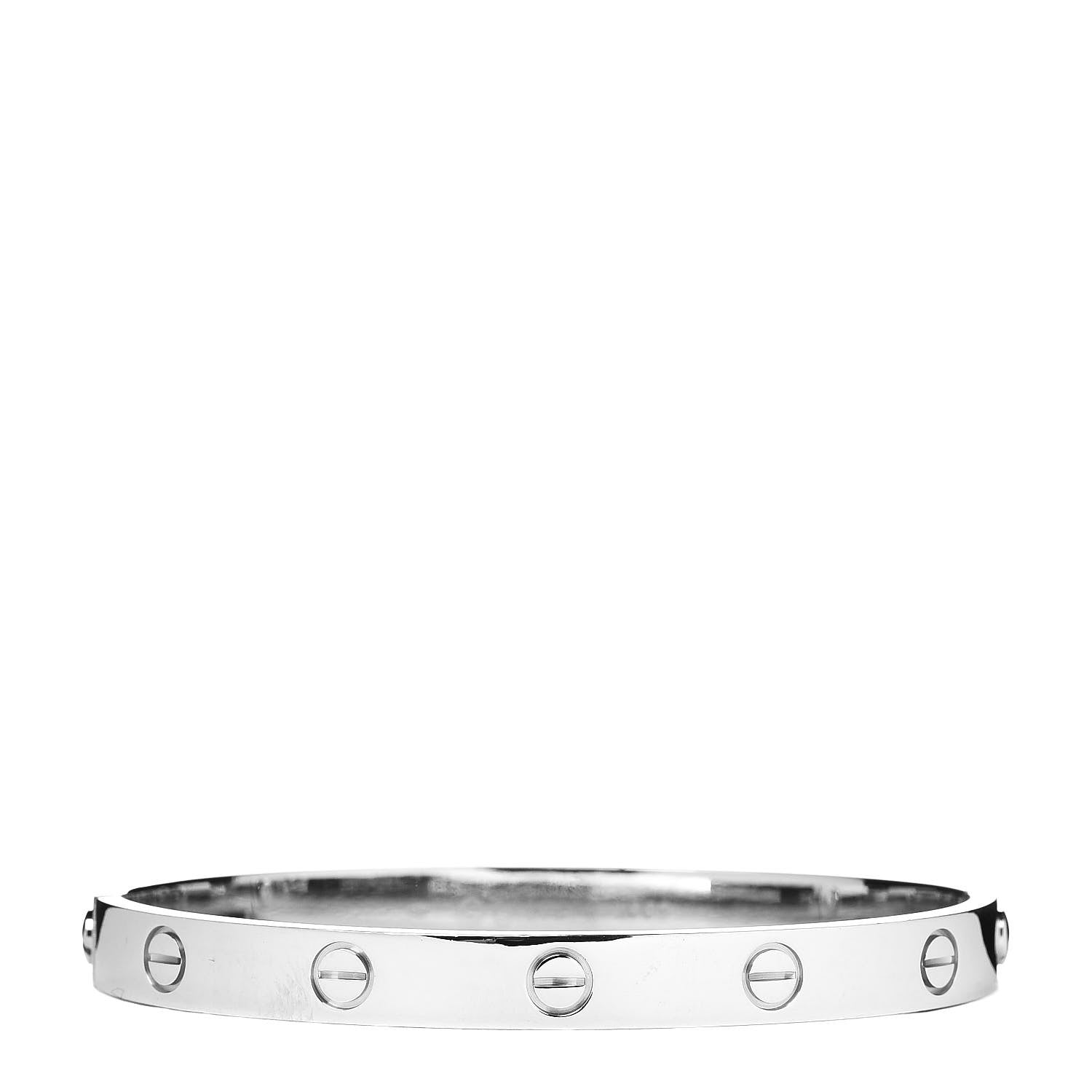 Cartier 18K White Gold LOVE Bracelet 17 3 of 5