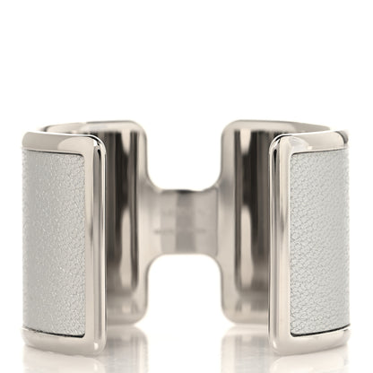 Hermes Metallic Chevre Chamkilight Olympe Cuff Bracelet Silver 3 of 4