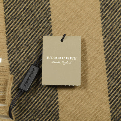 Burberry Wool Half Mega Check Happy Fringe Scarf Camel 5 of 5