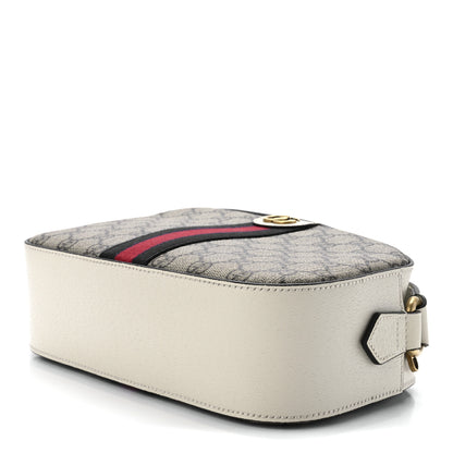 Gucci GG Supreme Monogram Textured Calfskin Web Small Ophidia Camera Bag Beige Ebony Mystic White 9 of 12