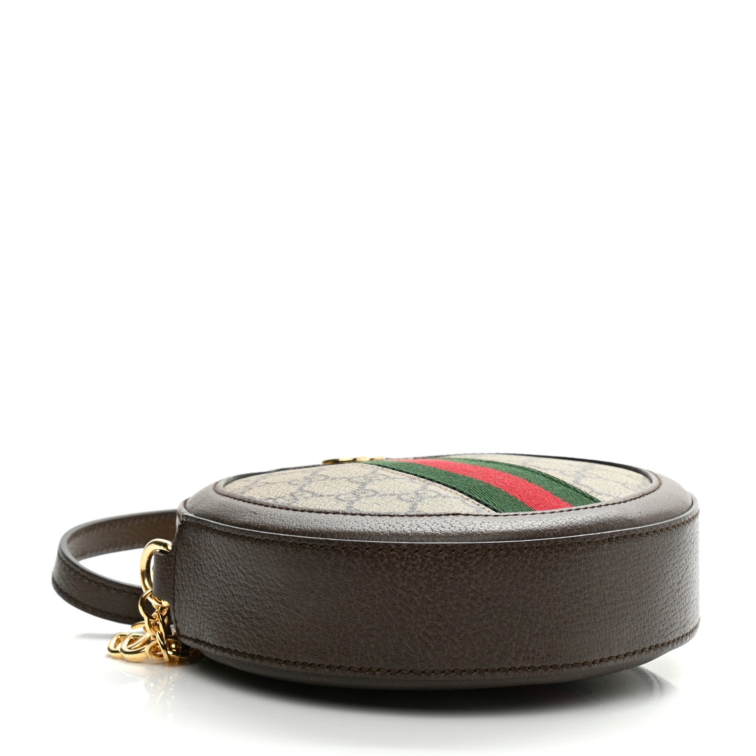Gucci GG Supreme Monogram Web Mini Ophidia Round Shoulder Bag Brown 4 of 10