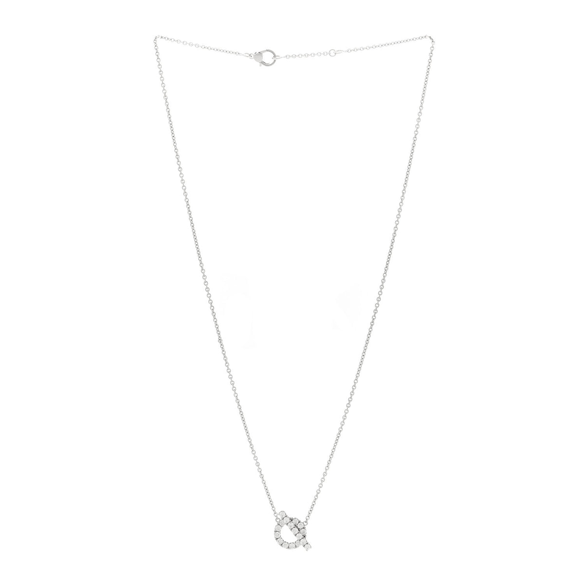 18K White Gold Diamond Finesse Pendant Necklace