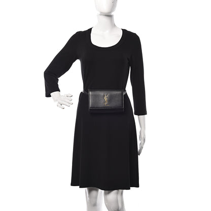 Saint Laurent Smooth Calfskin Monogram Kate Belt Bag Black 2 of 11