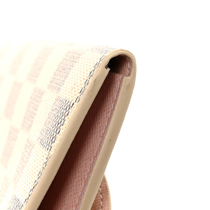 Louis Vuitton Damier Azur Emilie Wallet Rose Ballerine 10 of 10