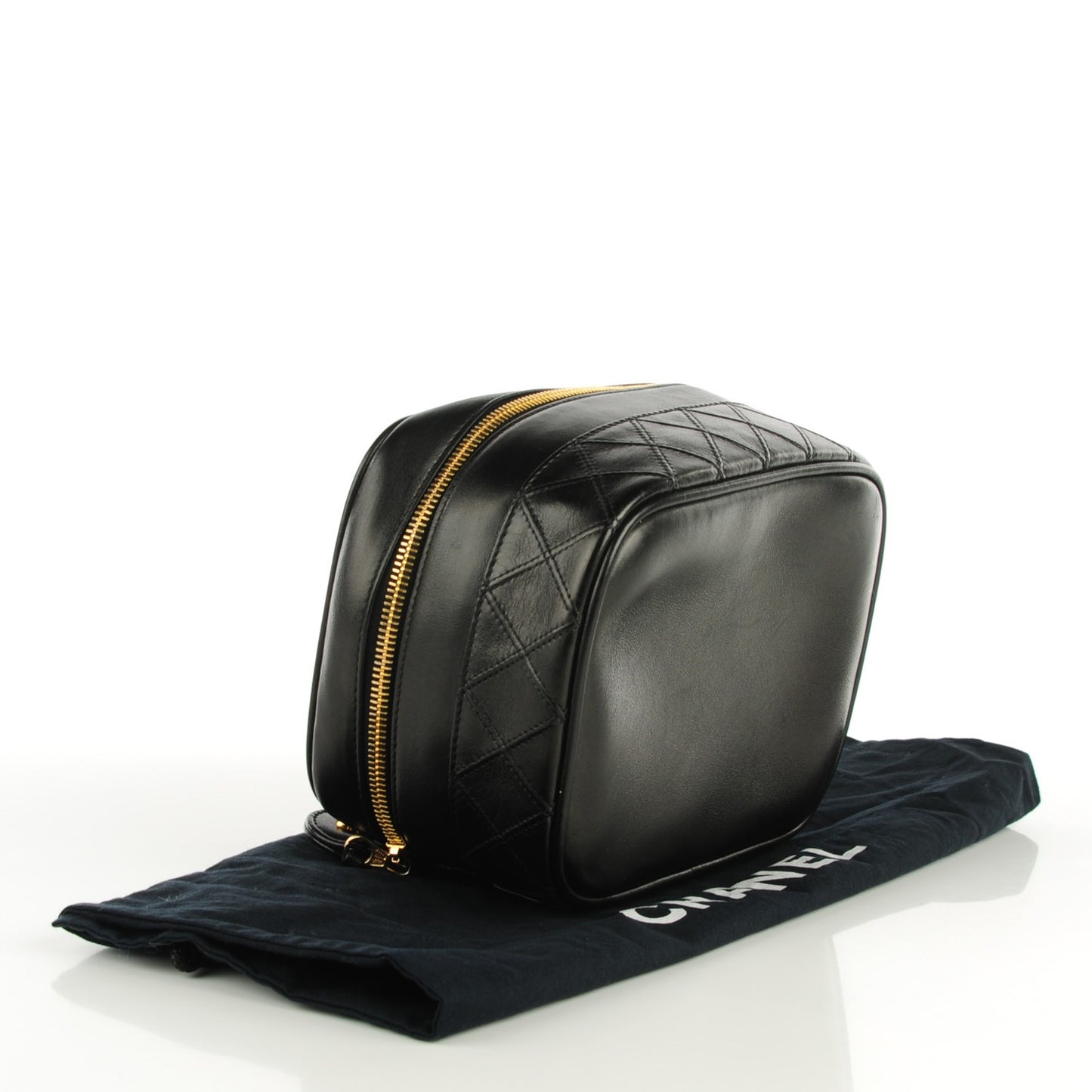 Calfskin Vanity Cosmetic Case Black