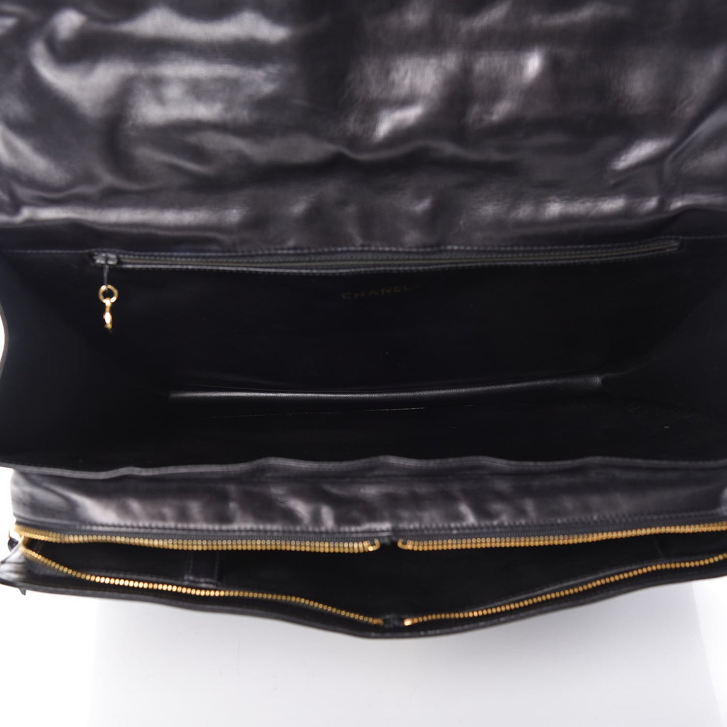 Lambskin Quilted Briefcase Laptop Bag Black
