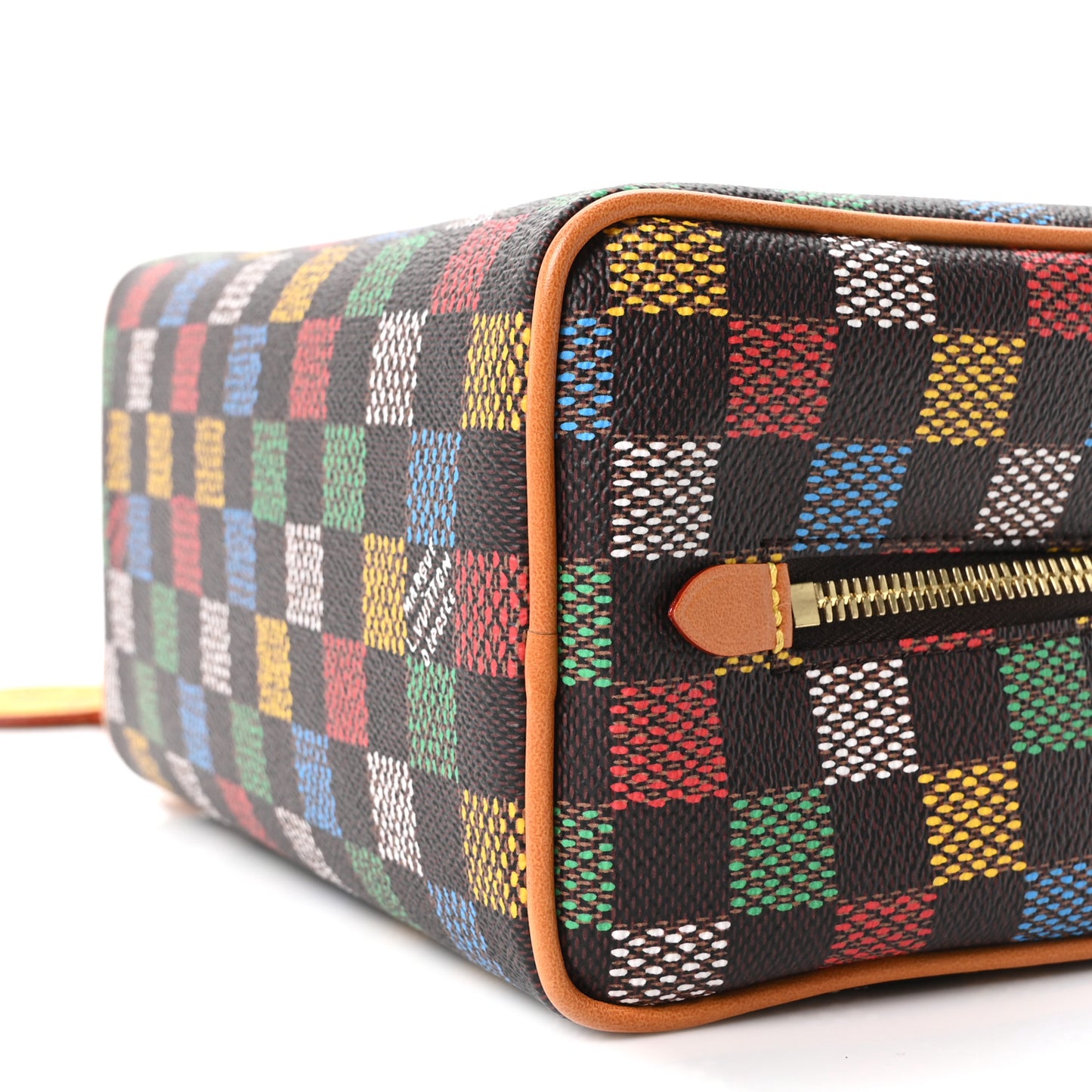 LV Vers Damier Ebene Locker Dopp Kit Toilet Pouch Multicolor