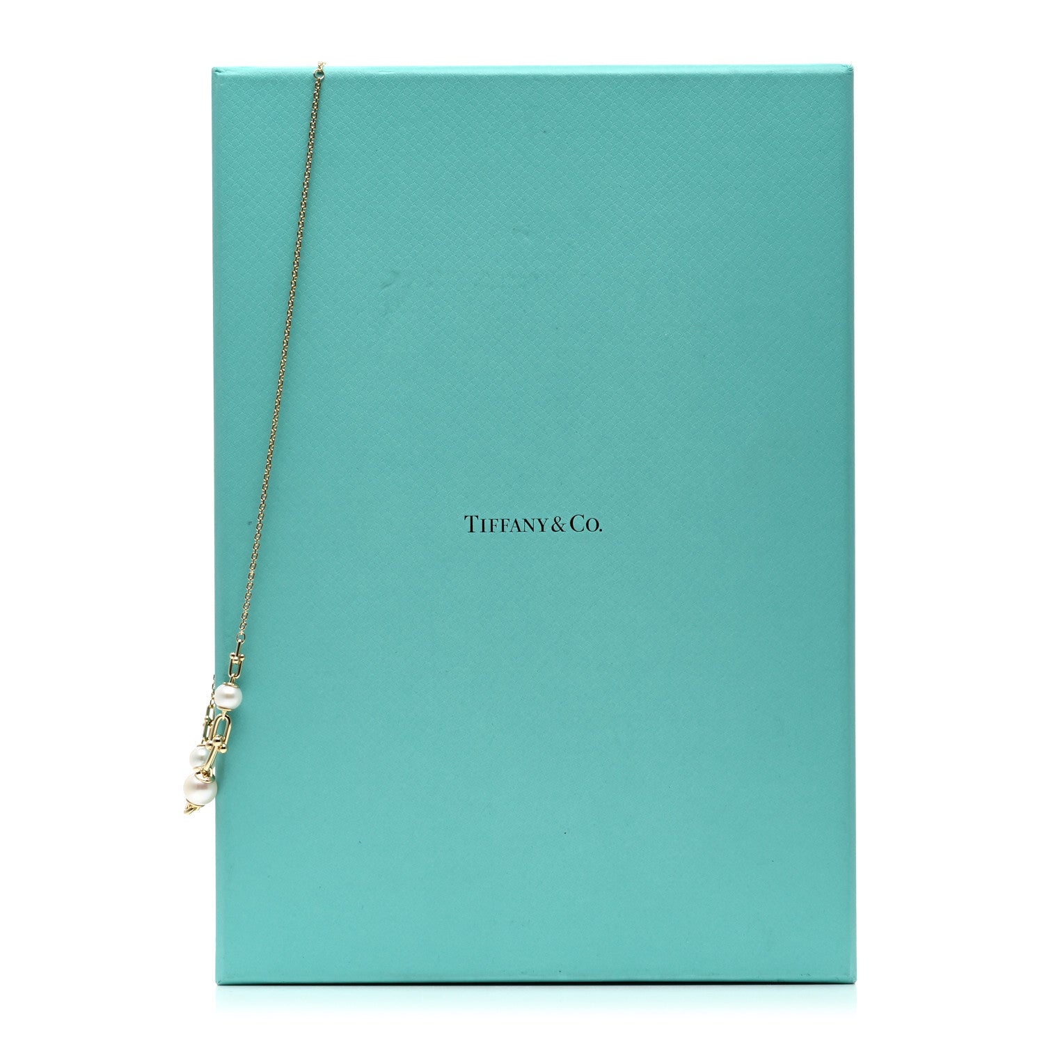 Tiffany 18K Yellow Gold Pearl HardWear Link Pendant Necklace 5 of 5