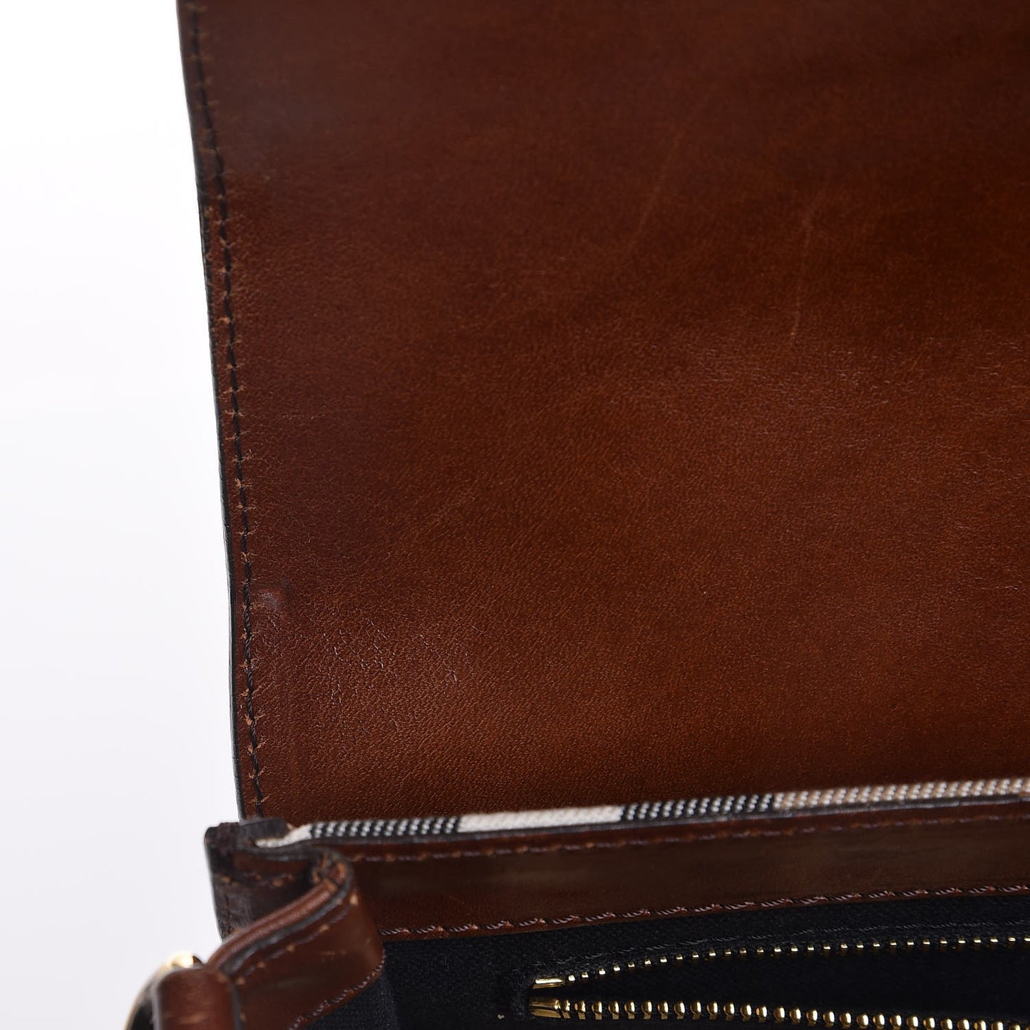House Check Bridle Calfskin Small Abbott Crossbody Bag Tan