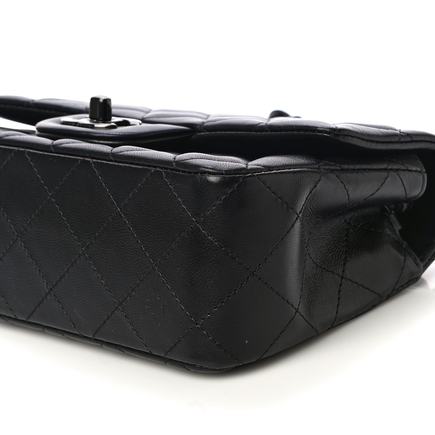 Chanel Lambskin Quilted Mini Rectangular Flap So Black 9 of 17