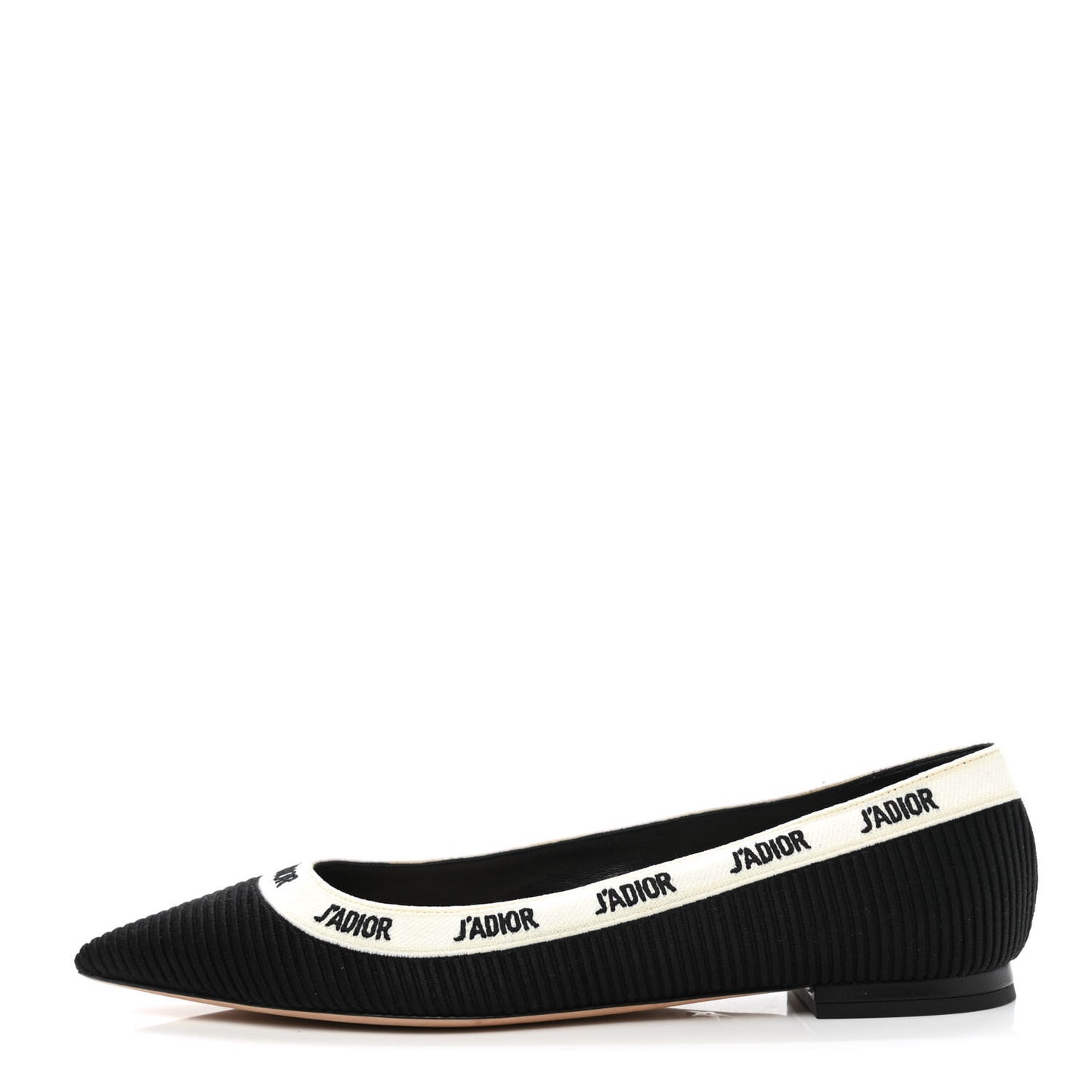 Fabric Ribbon Embroidered J'Adior Ballet Flats 38.5 Black
