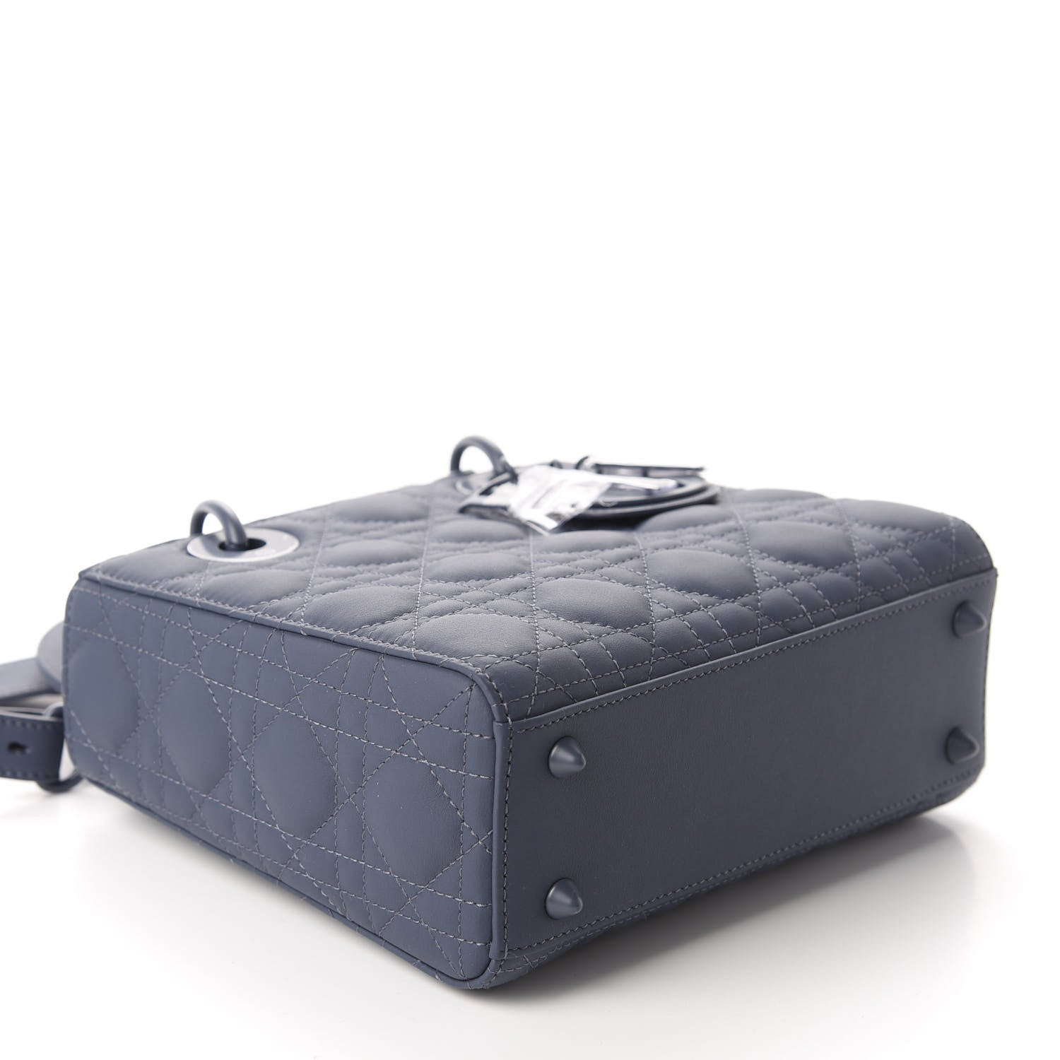 Christian Dior Ultra Matte Calfskin Cannage Small My ABCDior Lady Dior Dark Denim Blue 4 of 11