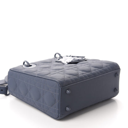 Christian Dior Ultra Matte Calfskin Cannage Small My ABCDior Lady Dior Dark Denim Blue 4 of 11