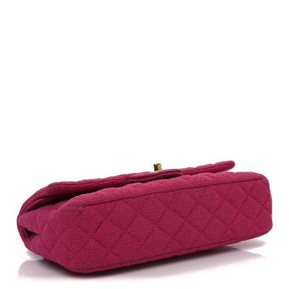 Chanel Tweed Quilted Medium Double Flap Fuchsia 4 of 14