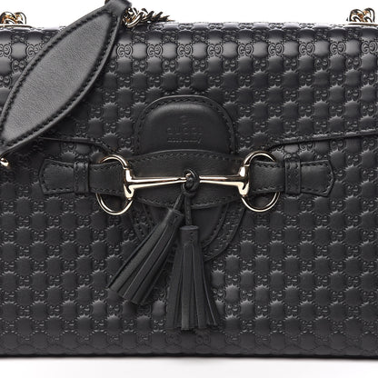 Gucci Microguccissima Medium Emily Chain Shoulder Bag Black 9 of 9