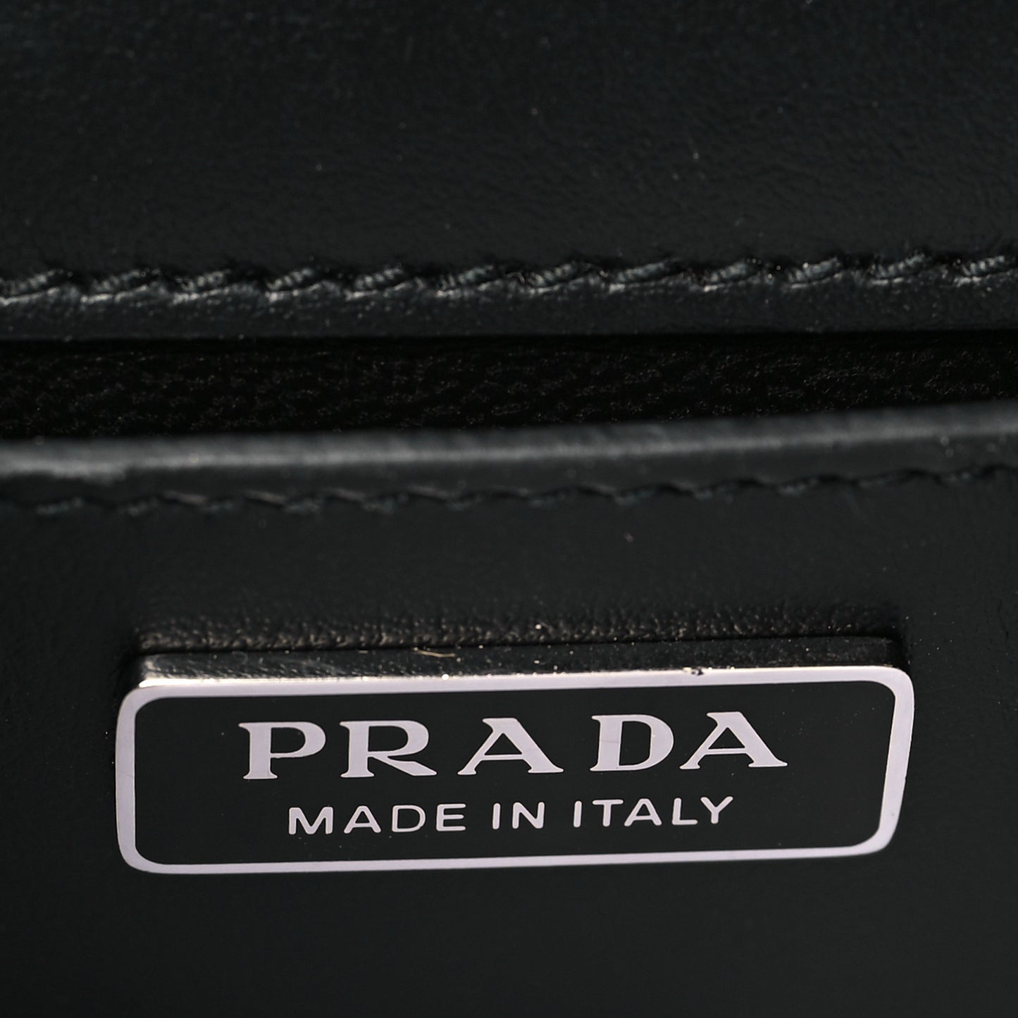 Spazzolato Triangle Logo Plate Flap Chain Crossbody Bag Black