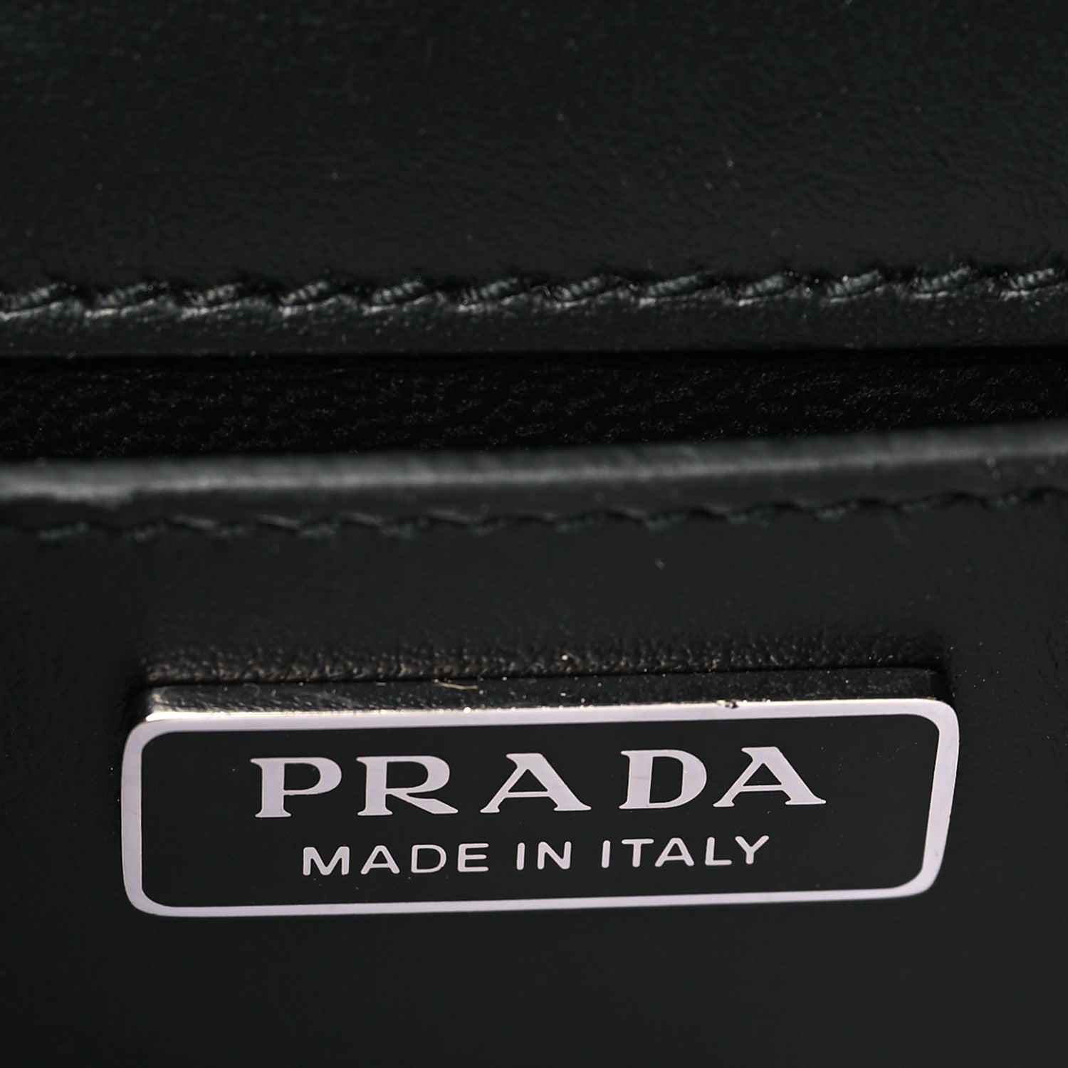 Prada Spazzolato Triangle Logo Plate Flap Chain Crossbody Bag Black 6 of 8