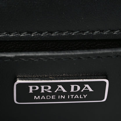 Prada Spazzolato Triangle Logo Plate Flap Chain Crossbody Bag Black 6 of 8