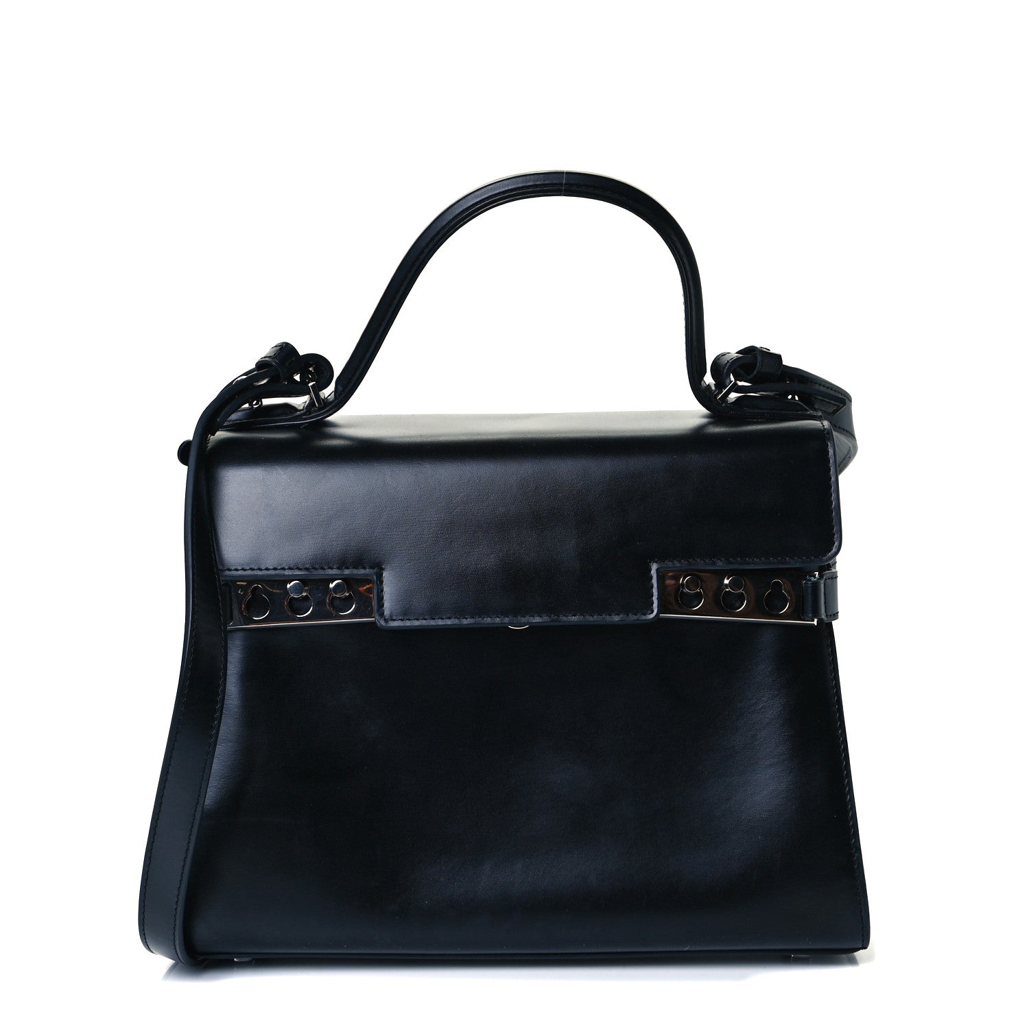 Delvaux Calfskin MM Tempete Satchel Black 1 of 8