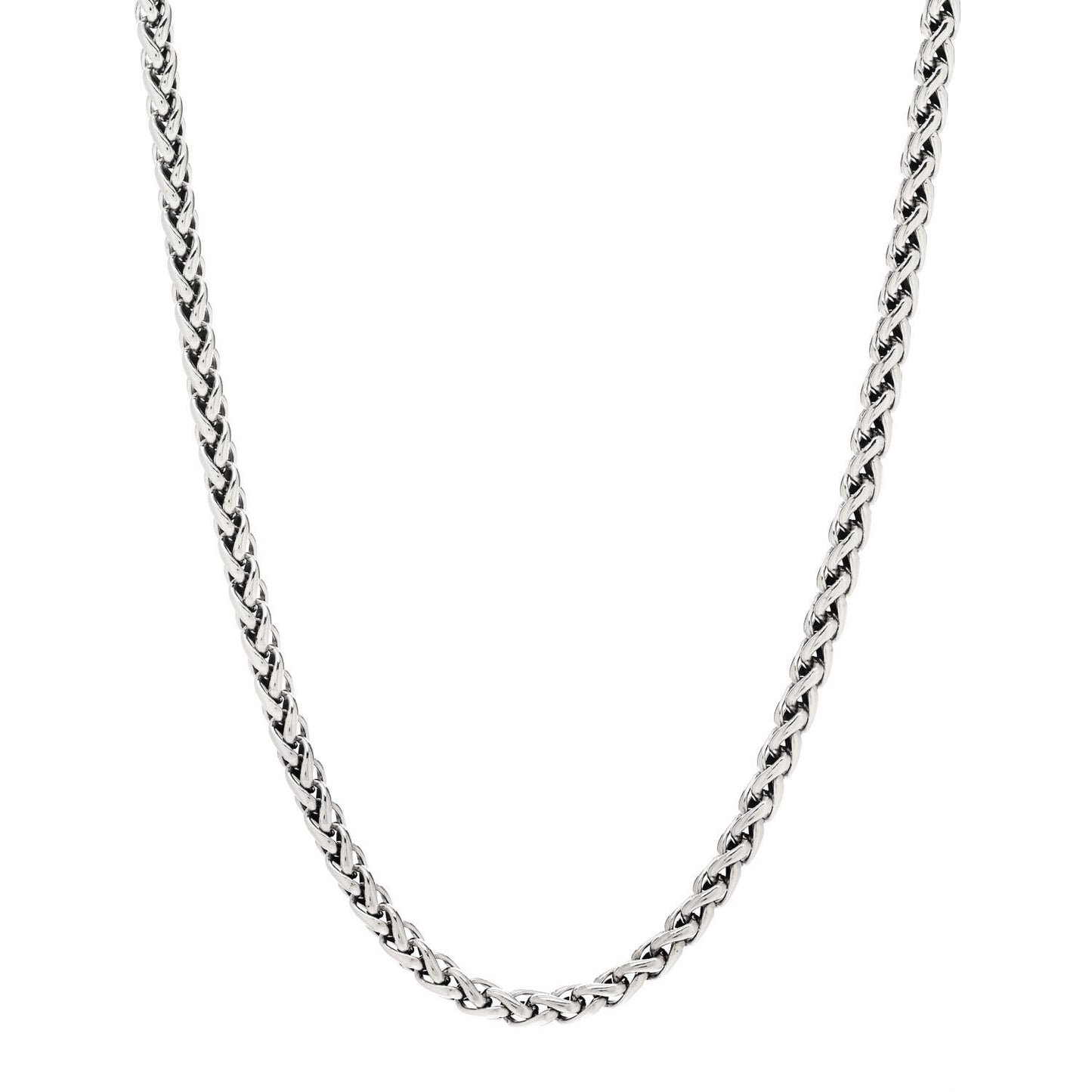 Sterling Silver 4mm Wheat Chain Necklace