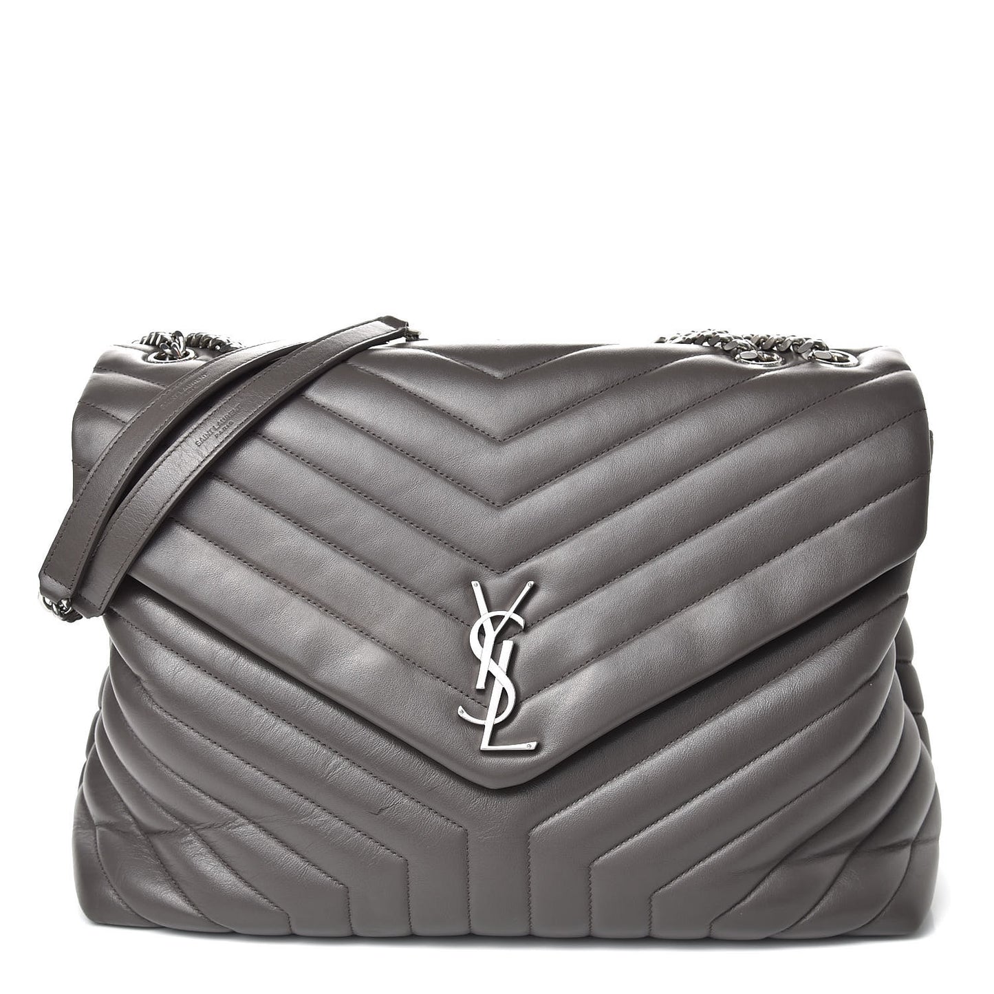 Calfskin Y Quilted Monogram Large Loulou Chain Satchel Earth