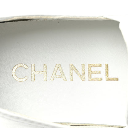 Chanel Lambskin Quilted Womens CC Stroll Sneakers 38 White 8 of 9