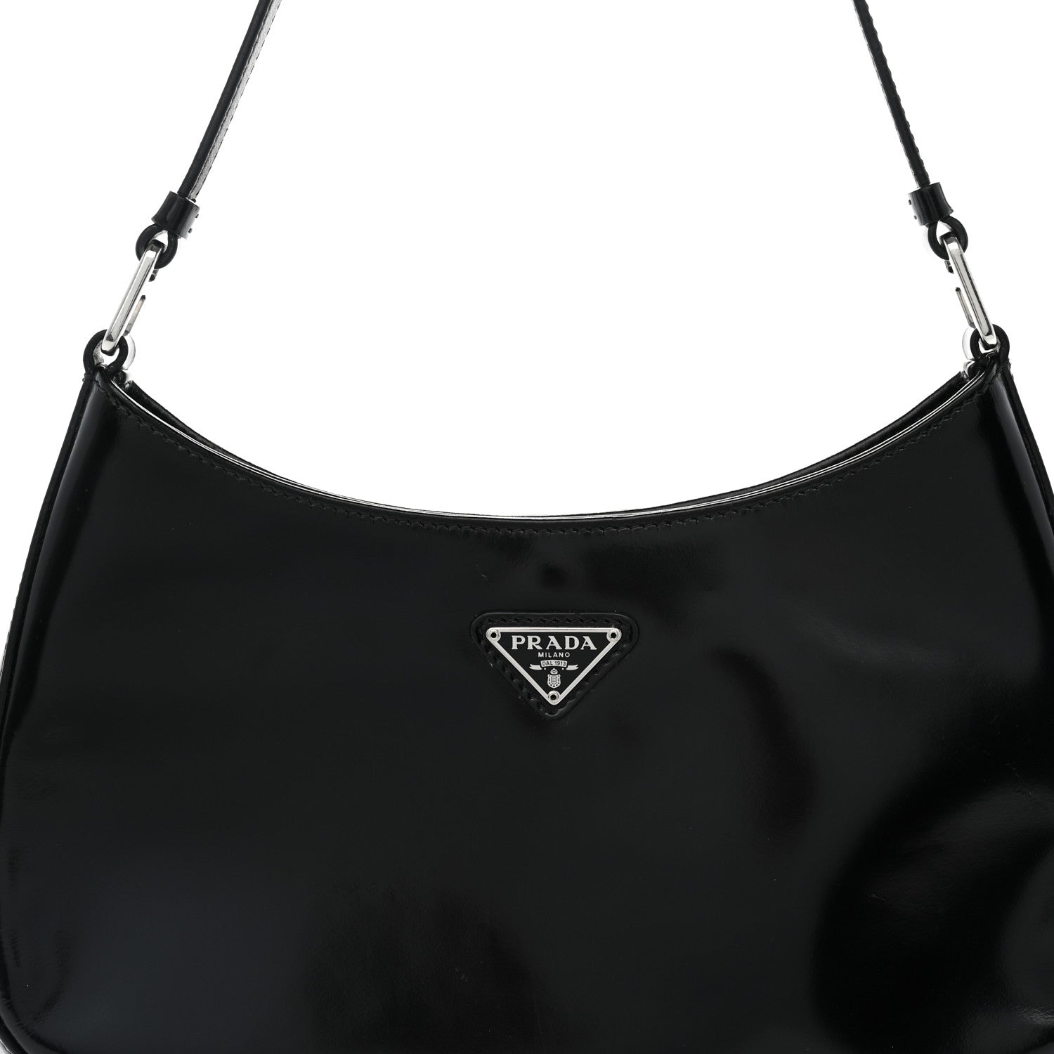 Prada Spazzolato Cleo Shoulder Bag Black 8 of 12