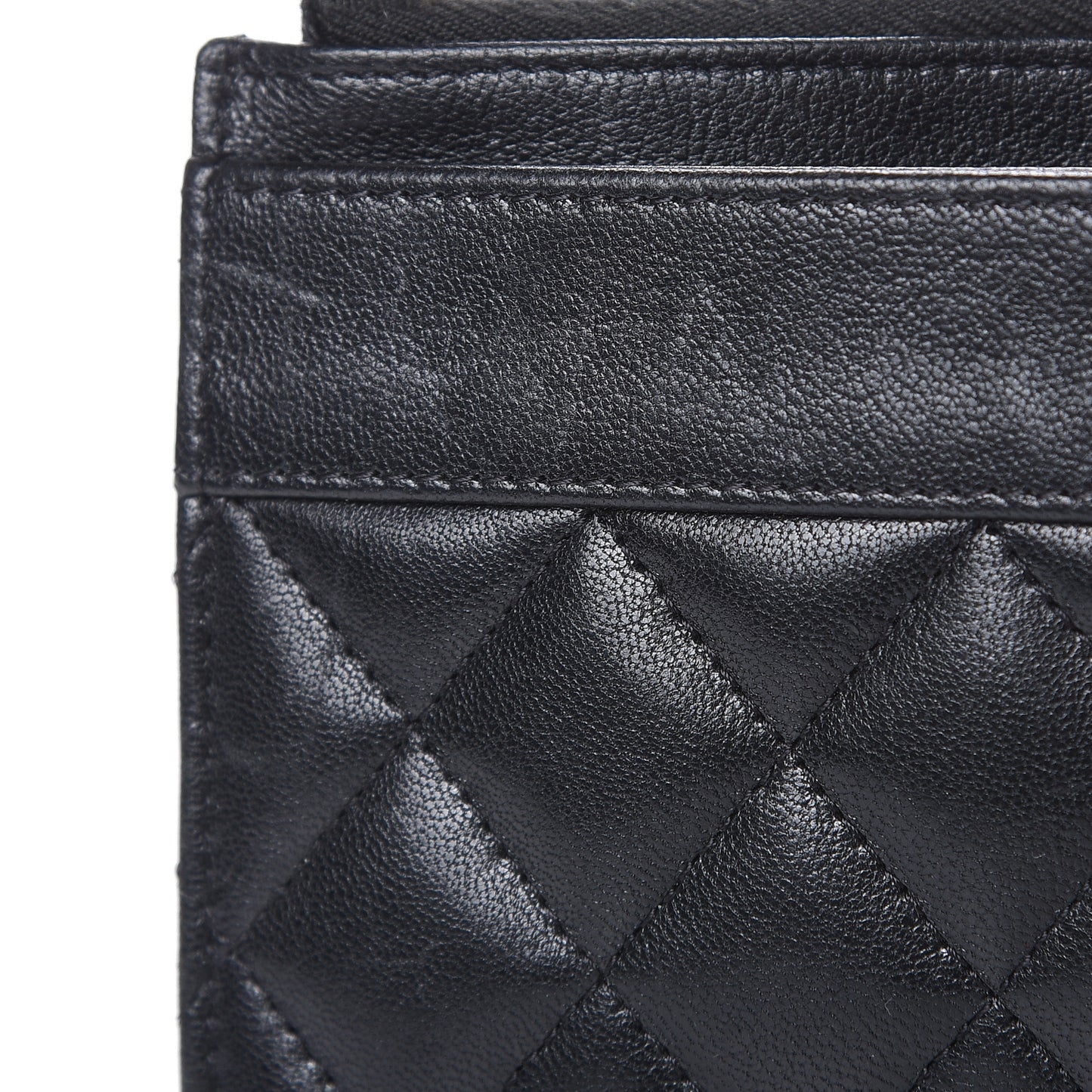 Sheepskin Quilted Mademoiselle Vintage Zip Pouch Black