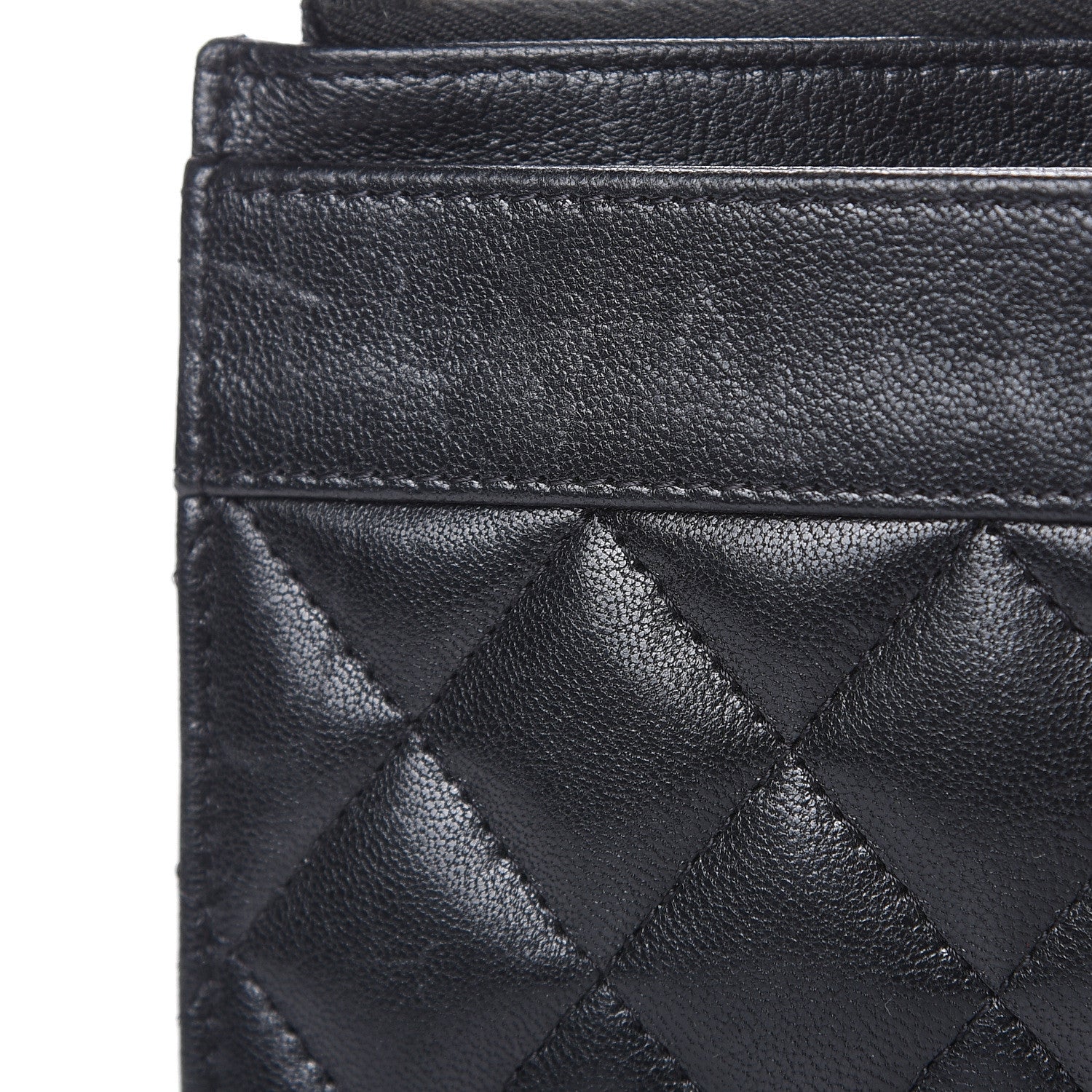 Chanel Sheepskin Quilted Mademoiselle Vintage Zip Pouch Black 9 of 10