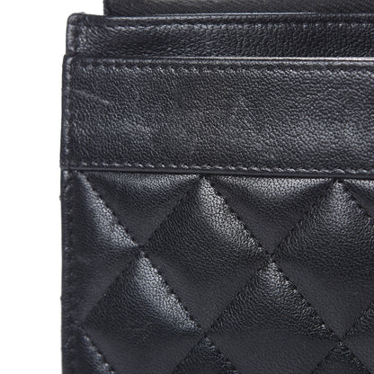 Chanel Sheepskin Quilted Mademoiselle Vintage Zip Pouch Black 9 of 10