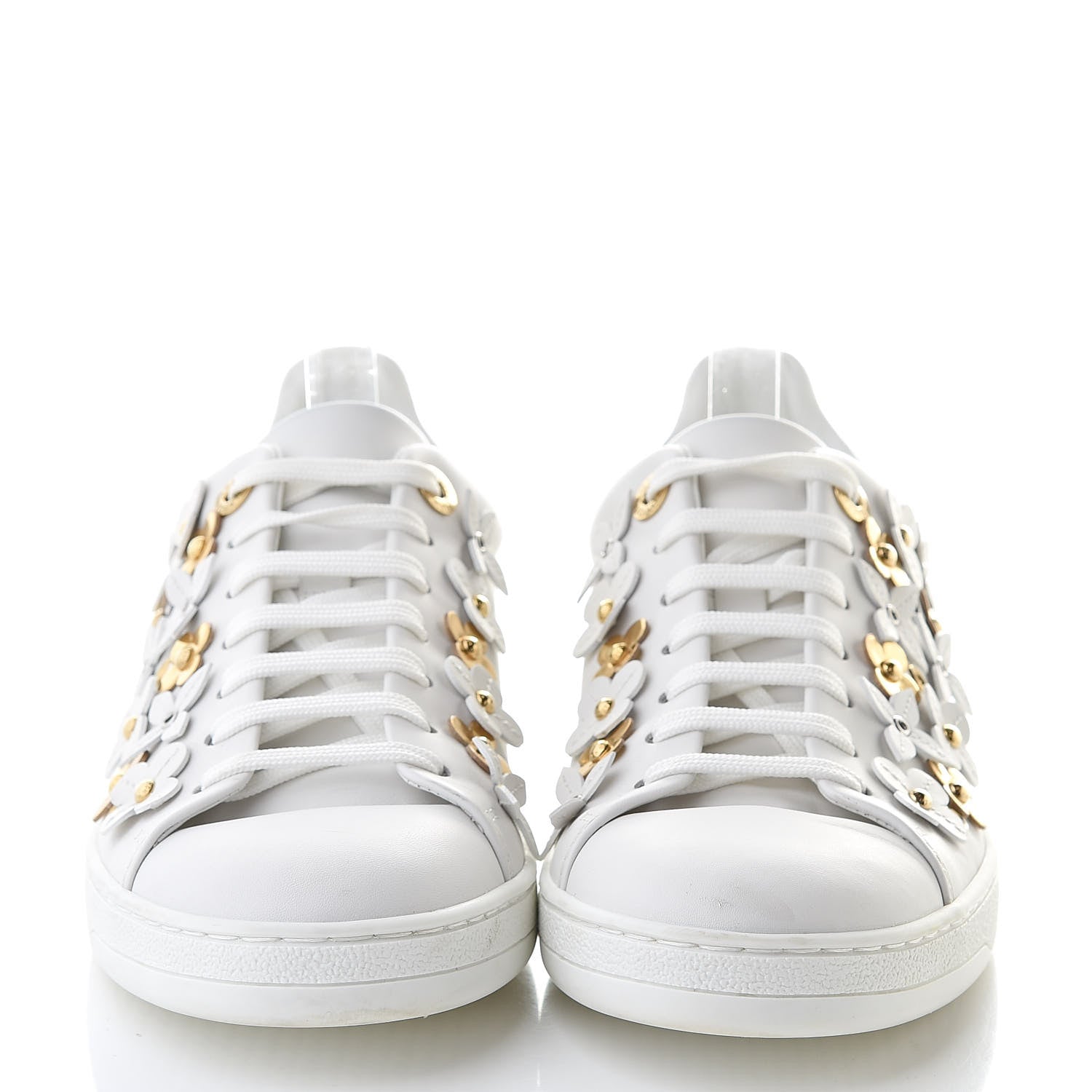 Louis Vuitton Calfskin Blooming Frontrow Sneakers 38.5 White 2 of 14