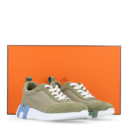 Hermes Technical Mesh Suede Goatskin Bouncing Sneakers 35 Vert Celadon 12 of 12