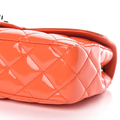 Chanel Patent Quilted Large Coco Shine Flap Orange 10 of 12