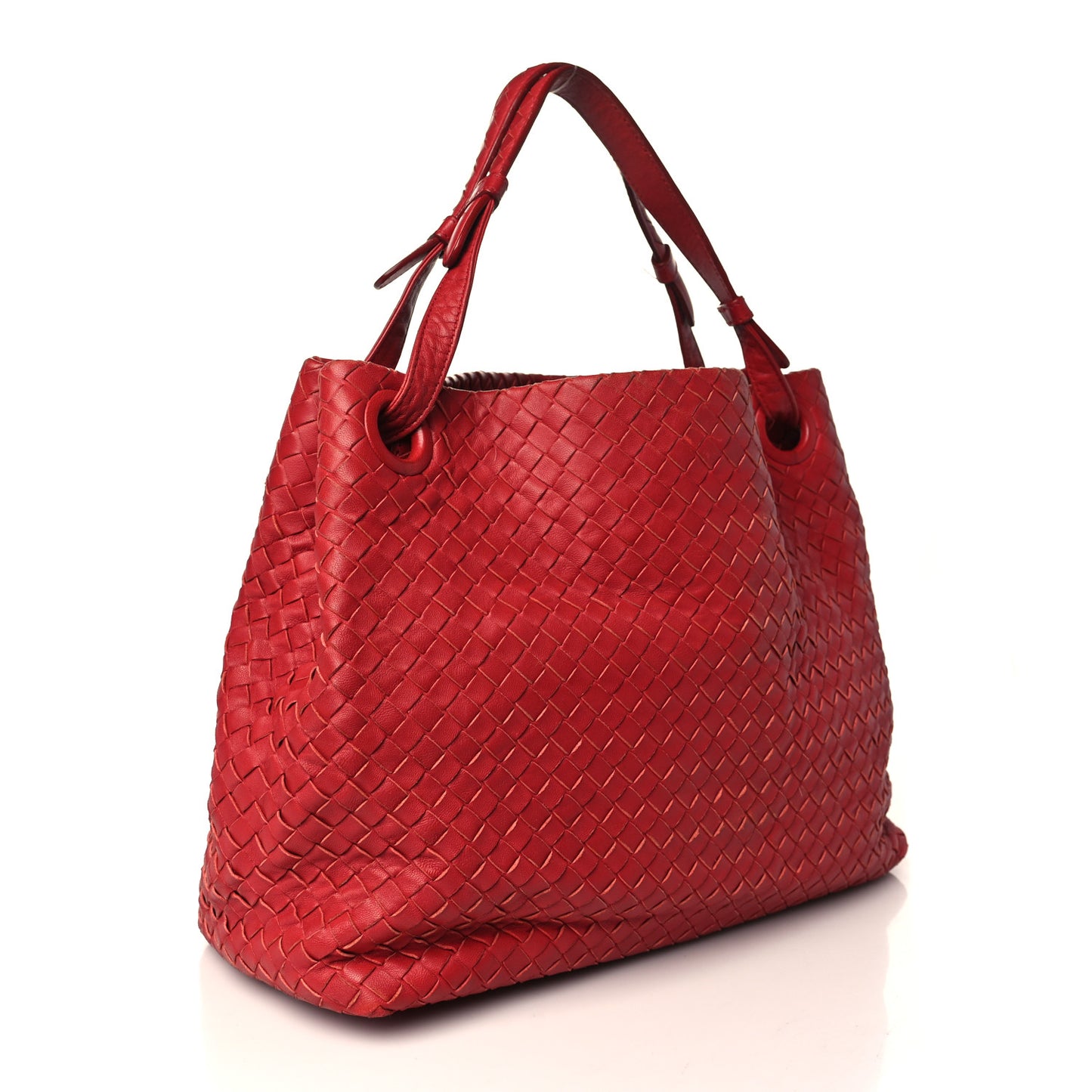 Nappa Intrecciato Medium Garda Bag Red