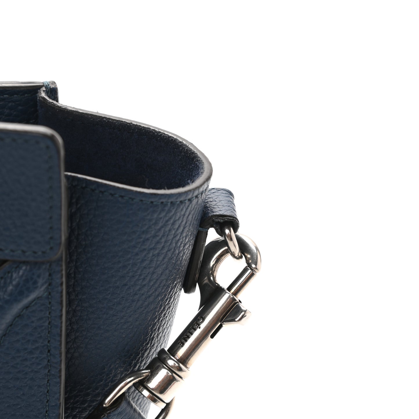 Drummed Calfskin Nano Luggage Petrol