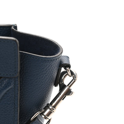 Celine Drummed Calfskin Nano Luggage Petrol 13 of 14