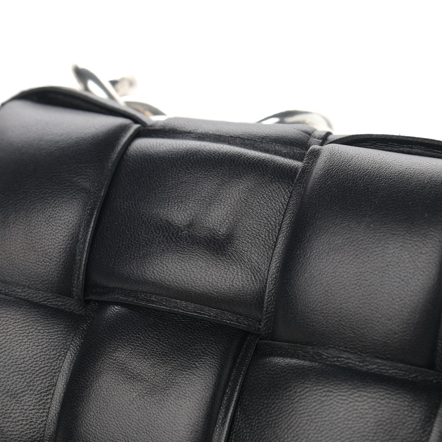 Bottega Veneta Lambskin Maxi Intreccio Padded Chain Cassette Crossbody Bag Black 11 of 16