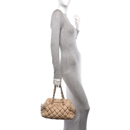 Chanel Lambskin Bubble Quilt Bowler Beige 2 of 11