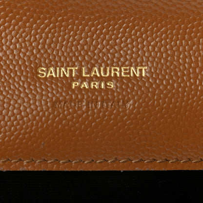 Saint Laurent Grain De Poudre Matelasse Chevron Monogram Cassandre Flap Pouch Natural Dark 6 of 7